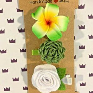 No pull Hair Clips set. Flower. for girls 2-99